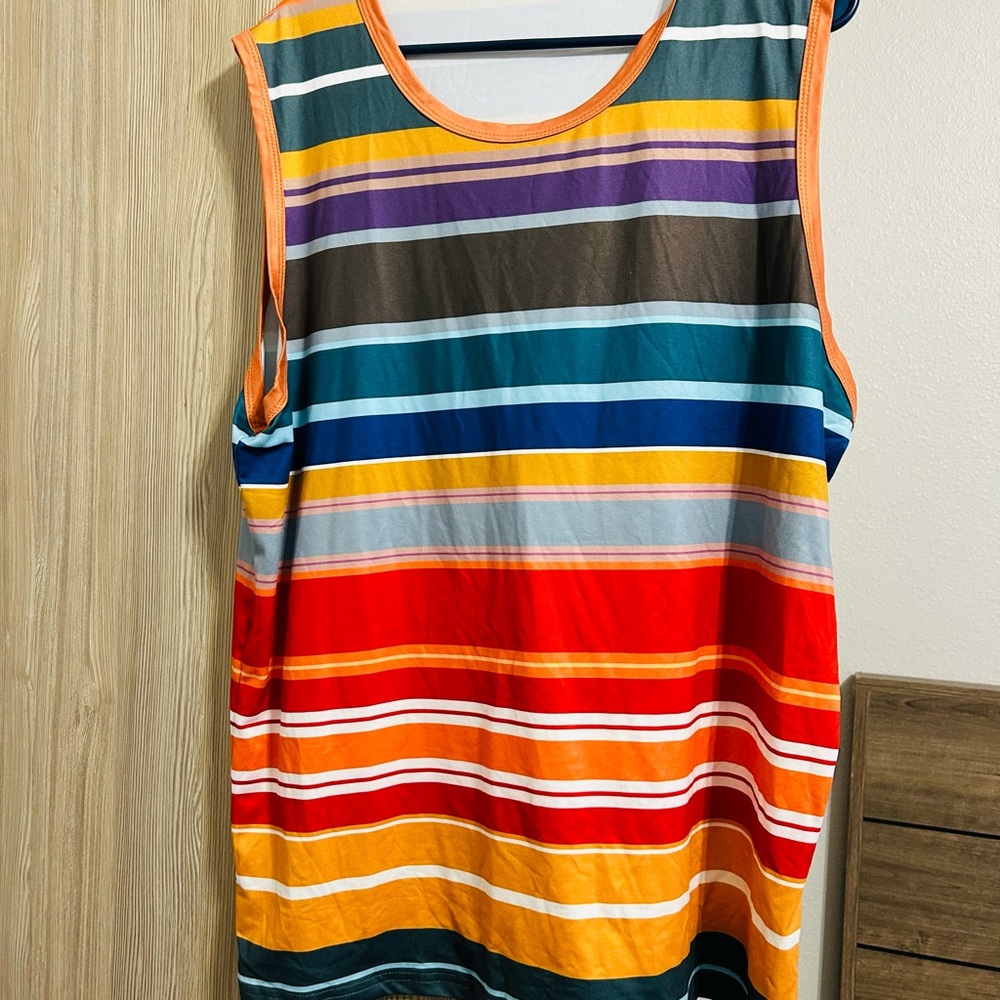 Colorful Striped Sleeveless Top